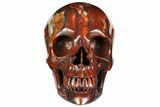 Realistic, Polished Red Picture Jasper Skull #151192-1